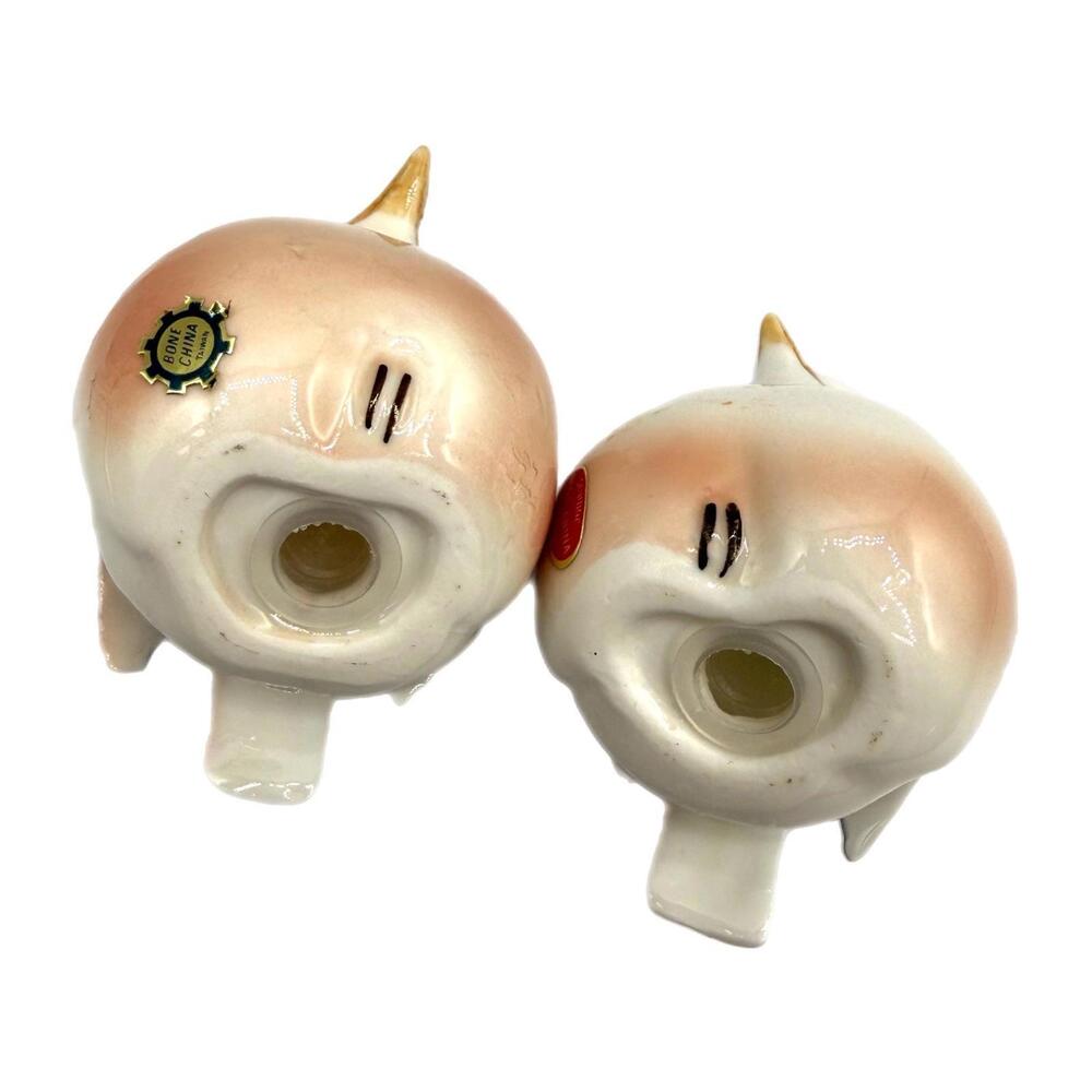 Antique Vintage Bone China Chubby Baby Bird Salt & Pepper Shakers - Picture 6 of 6